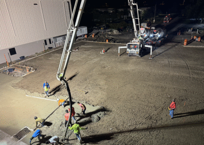 Completed 60,000 sq ft concrete parking lot by Zamora Concrete in Stuart, Florida