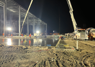 Smooth finished concrete surface at SpaceX hangar by Zamora Concrete
