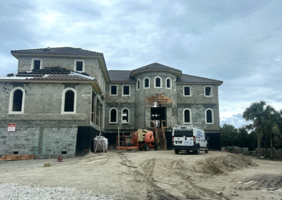 Concrete walls and columns during shell construction in Vero Beach by Zamora Concrete