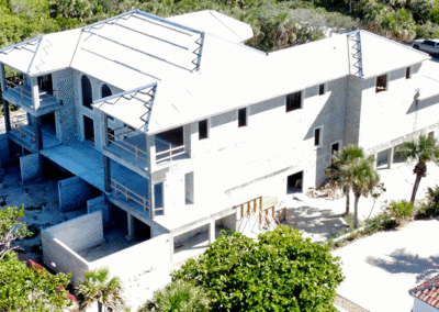 Completed concrete shell structure of oceanfront residence in Vero Beach by Zamora Concrete