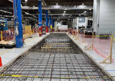 Zamora Concrete pouring machine foundation for Quintus equipment at Piper Airport