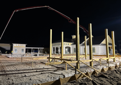 Close-up of textured concrete finish on pool deck by Zamora Concrete